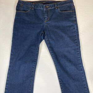 Talbots Signature Crop Flare Jeans Women's 14WP Blue Cotton Blend